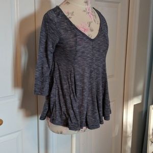 Blue and white stripped long sleeve top